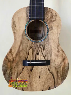 Acoustic guitar featuring spalted maple and turquoise inlay, Romero Creations Grand Tenor