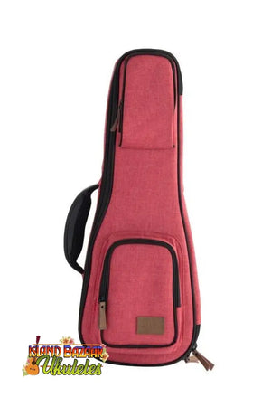 Red padded Kala Tenor Ukulele case from the Sonoma Coast Collection with front pocket