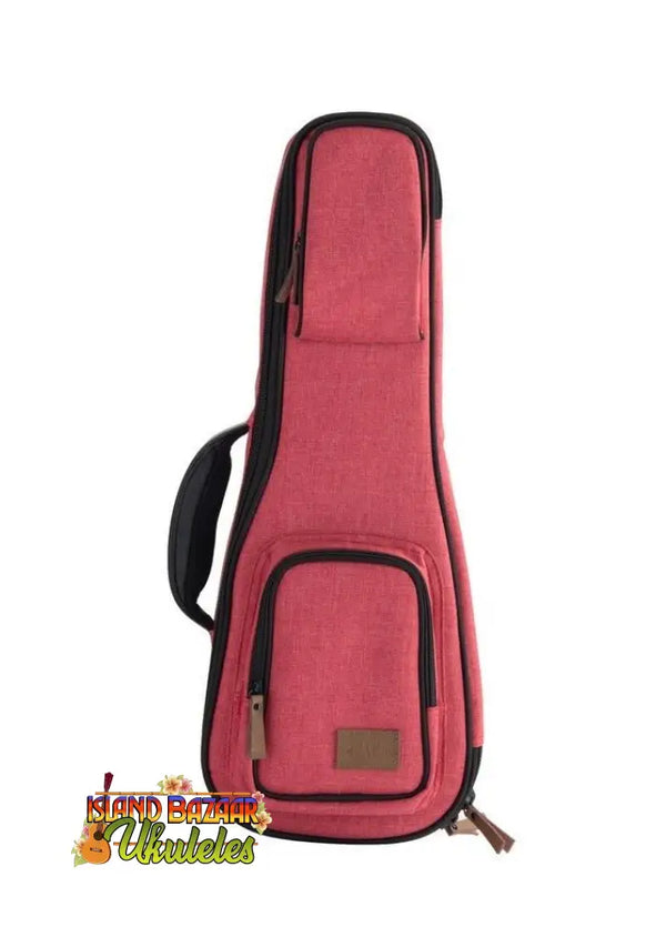 Red padded Kala Tenor Ukulele case from the Sonoma Coast Collection with front pocket