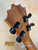 Guitar headstock with black tuning pegs on Stunning KoAloha Royal Pikake Tenor Ukulele