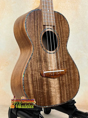 Beautiful walnut tenor ukulele with abalone inlay for Acacia Ukulele Beginners Bundle