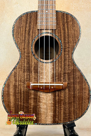 Beautiful Acoustic Ukulele with Striped Koa Wood in Tenor Acacia Ukulele Beginners Bundle