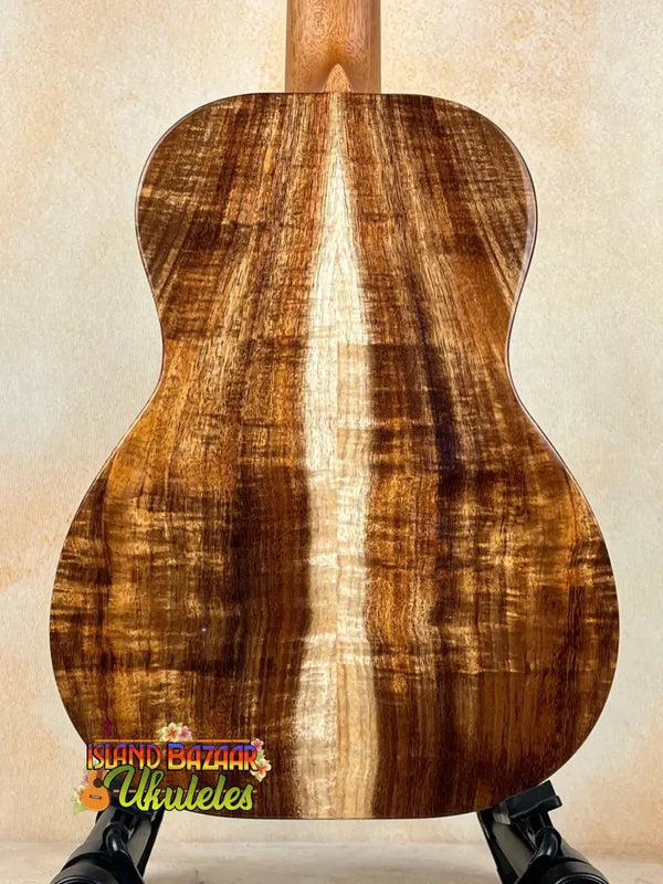 Acoustic guitar back panel of Kanile’a KPA Premium Tenor Ukulele made of Hawaiian Koa