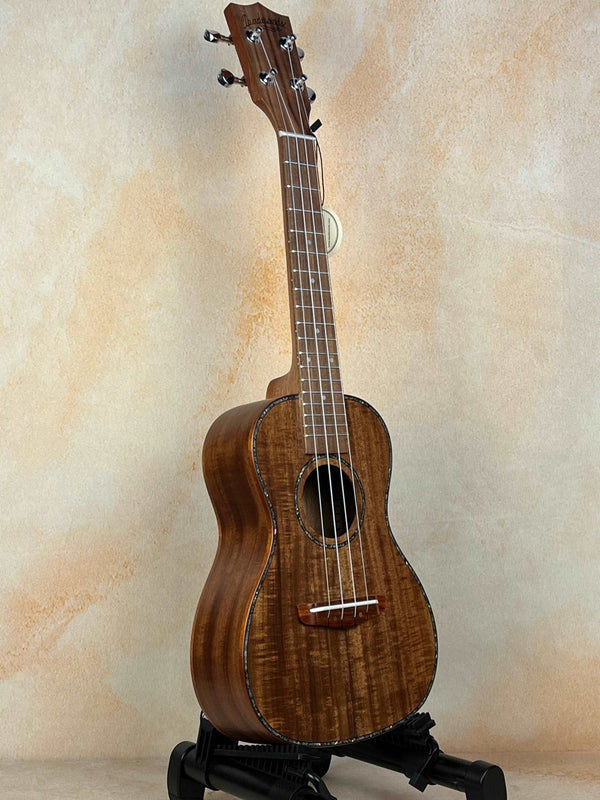 Concert Acacia Ukulele Beginners Bundle Uke, Case, Strap, Tuner & More - Island Bazaar Ukes