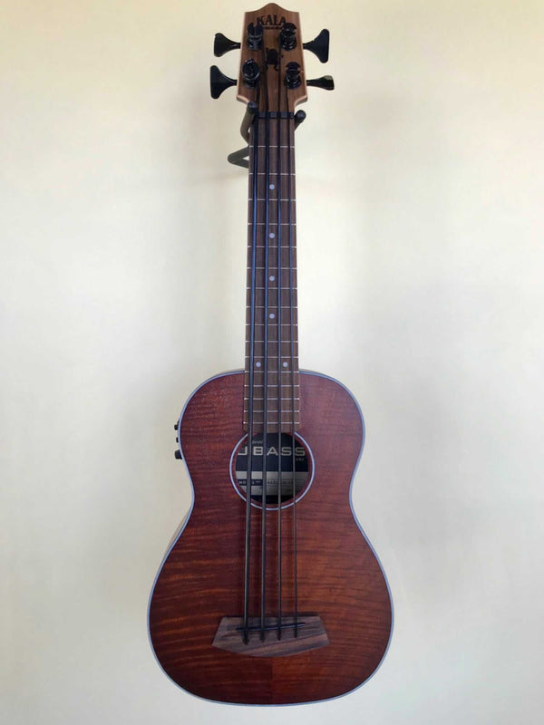 Kala EM-FS U-Bass Ukulele Exotic Mahogany Acoustic-Electric w/ Case - Island Bazaar Ukes
