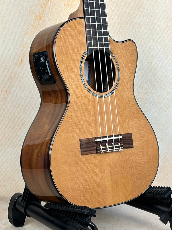 Kala KA-SCAC-T-CE Tenor Ukulele Cedar & Acacia Tenor Cutaway & EQ - Island Bazaar Ukes