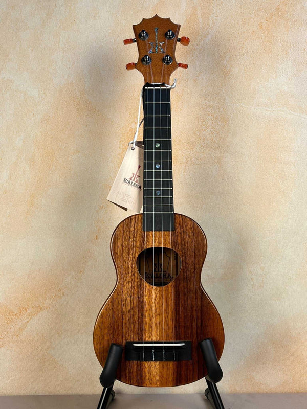 KoAloha KSM-00 Soprano Ukulele Hawaiian Koa Ebony Fretboard Paua Logo - Island Bazaar Ukes