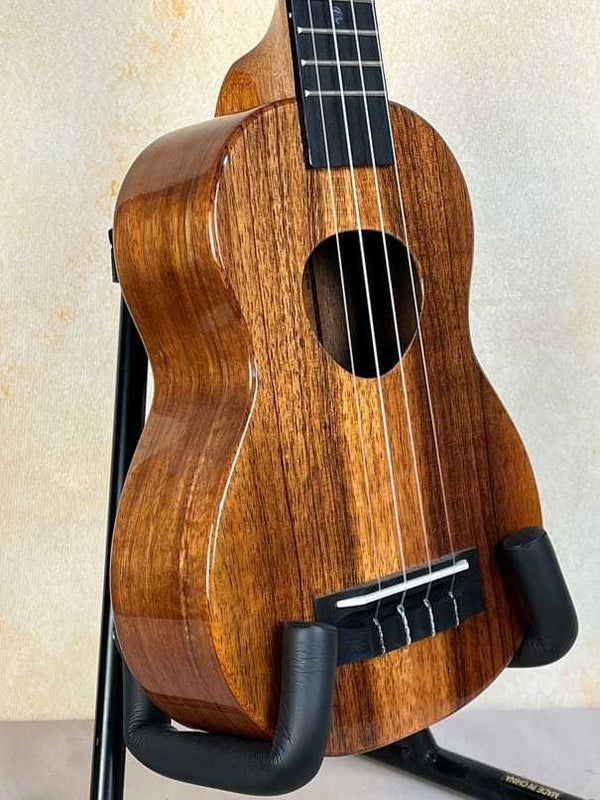 KoAloha KSM-00 Soprano Ukulele Hawaiian Koa Ebony Fretboard Paua Logo - Island Bazaar Ukes