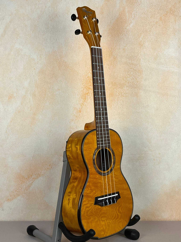 Ohana CK-150SMP Spalted Mango Concert Ukulele w/ Abalone Rosette - Island Bazaar Ukes