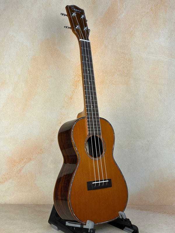 Ohana CK-50G Solid Cedar & Rosewood Concert Ukulele - Island Bazaar Ukes