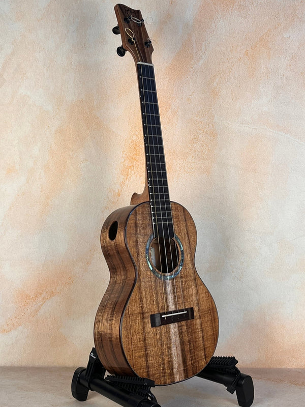 Phil Henderson Custom Tenor Ukulele Koa Wood w/ Side Soundport - Island Bazaar Ukes