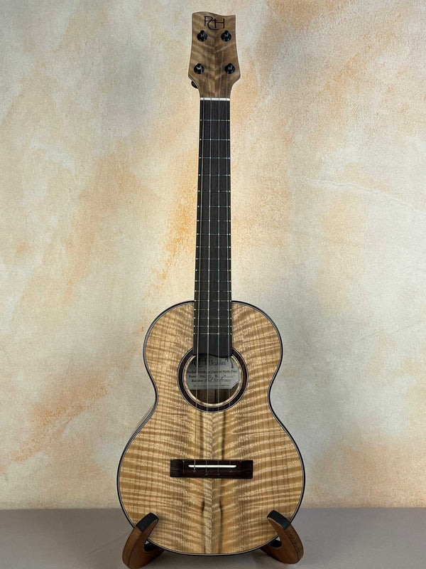 Phil Henderson Tenor Ukulele | Custom-Made Blond & Chocolate Myrtle - Island Bazaar Ukes